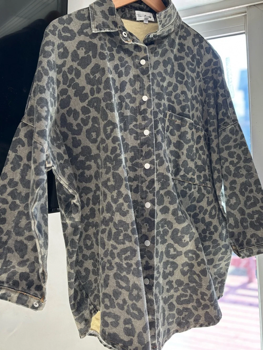 Leopard Print Button-Up Shacket - Picture 1 of 4